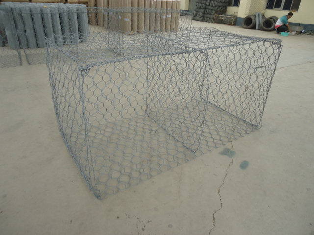 Cesta de jaula de pared de gaviones plegable de 80x100 mm para control de erosión